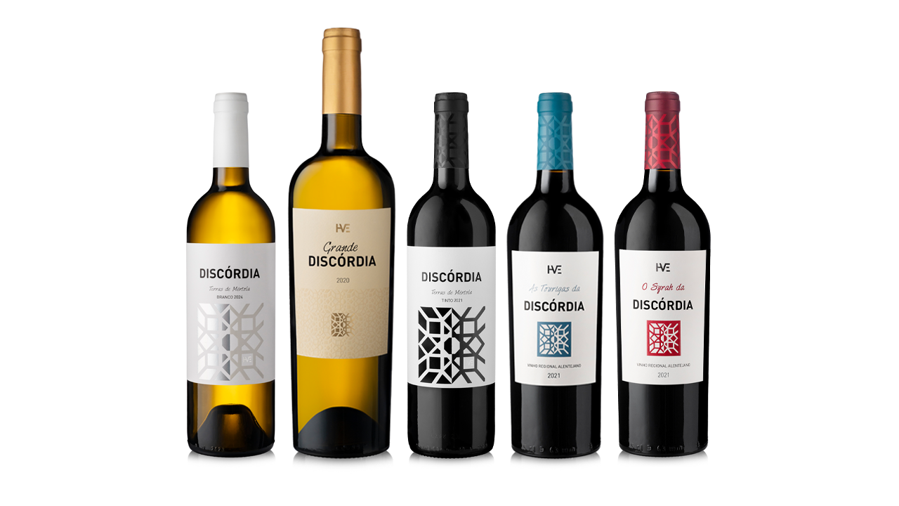 Família de vinhos Discórdia da Herdade Vale d'Évora