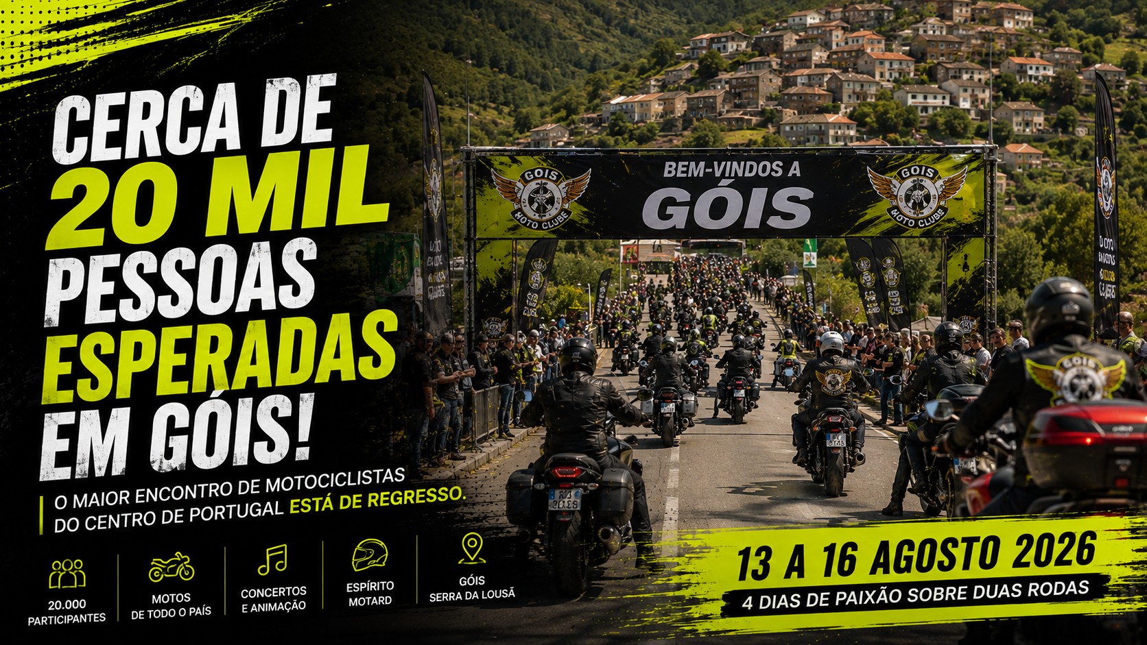 Góis prepara-se para receber cerca de 20 mil pessoas na maior concentração motard do verão