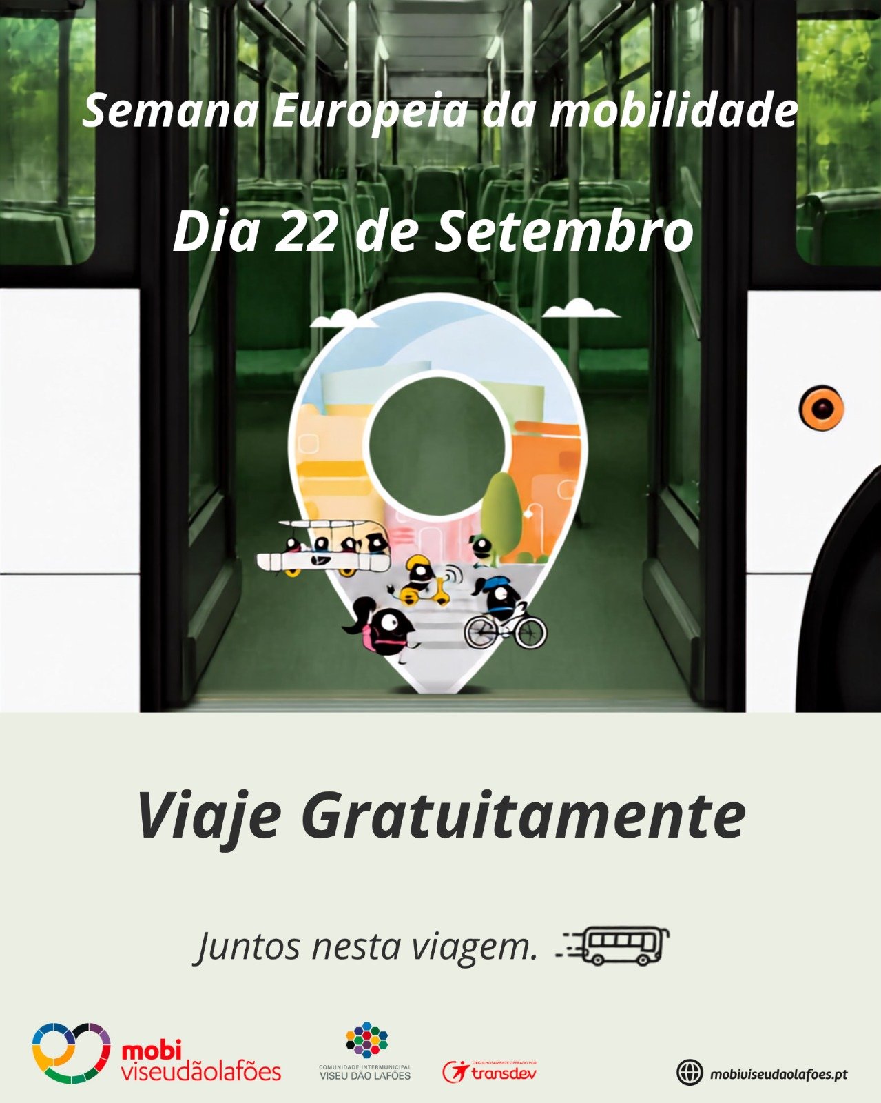 CIM Viseu Dão Lafões oferece transportes gratuitos em toda a Rede Mobi no Dia Europeu Sem Carros