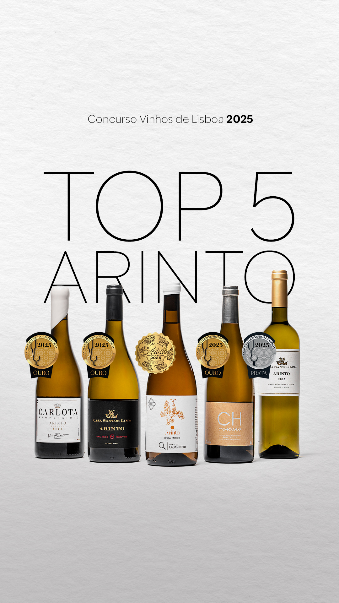 Top 5 Arinto do Concurso Vinhos de Lisboa 2025